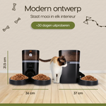 Afmetingen van de Prime AnimalZ automatische voerbak standaard upgraded 4 liter model EDA zwart