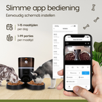 Prime AnimalZ automatische voerbak standaard upgraded 4 liter model EDA zwart met app bediening voor voeren op afstand