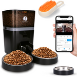 Prime AnimalZ automatische voerbak standaard upgraded 4 liter model EDA zwart met camera en automatische voermomenten
