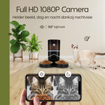 Prime AnimalZ automatische voerbak standaard upgraded 6 liter model ECC zwart met ingebouwde camera voor zicht op afstand