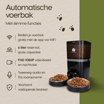 Slimme functies van de Prime AnimalZ automatische voerbak standaard upgraded 6 liter model ECC zwart in één overzicht