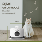 Afmetingen van de Prime AnimalZ drinkfontein D600A wit met 2,8 liter inhoud