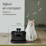 Afmetingen van de Prime AnimalZ drinkfontein D600A zwart met 2,8 liter inhoud