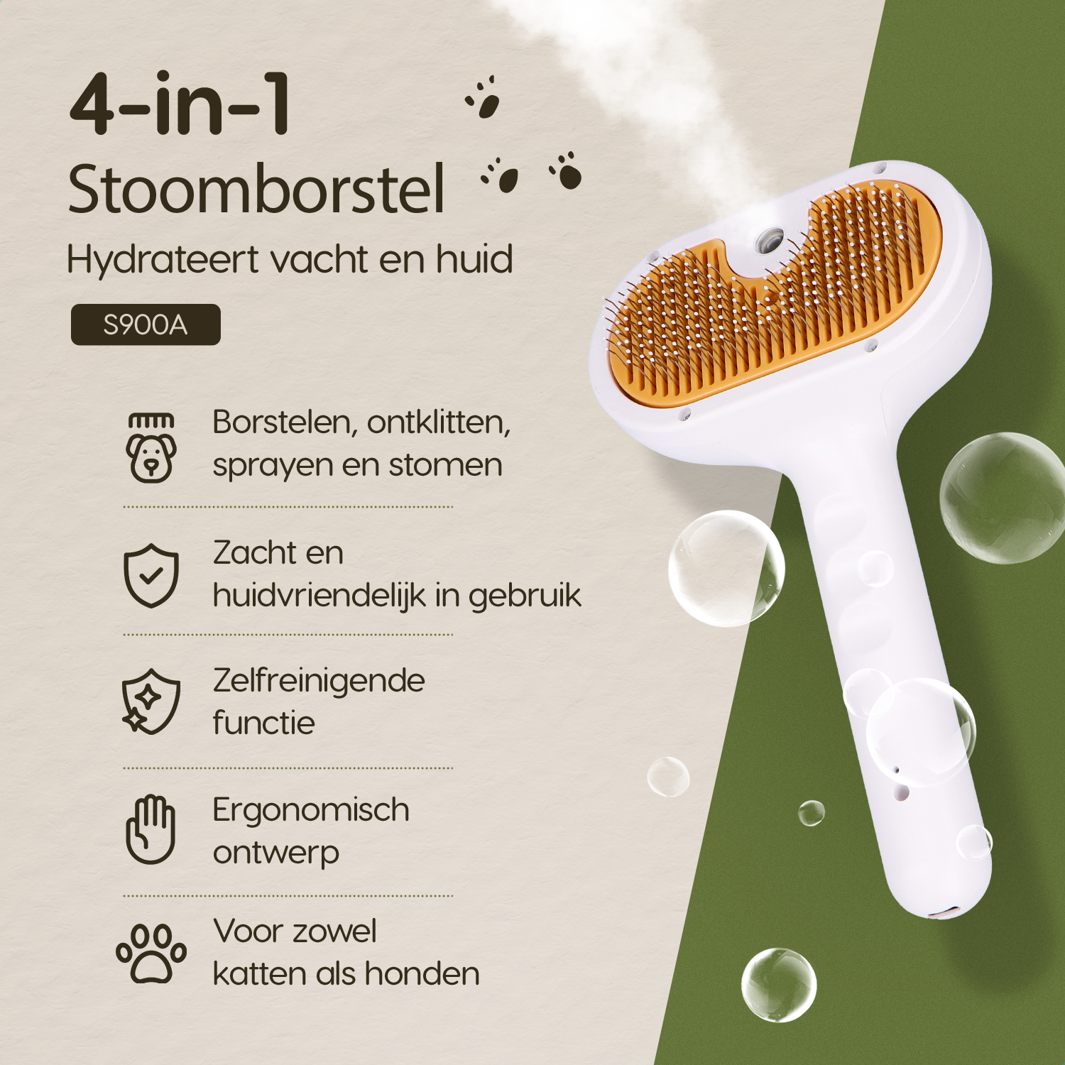 Voordelen van de Prime AnimalZ Stoomborstel S900A