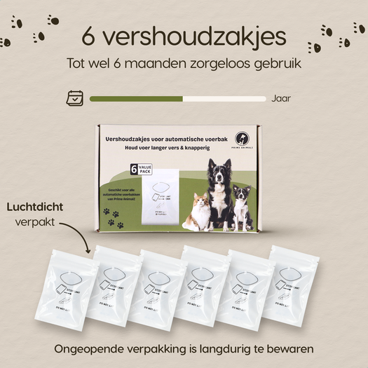 Verpakkingsinhoud van Prime AnimalZ vershoudzakjes 6 stuks