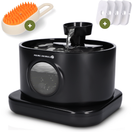 Prime AnimalZ Drinkfontein Kat & Hond D600A Zwart – draadloos met sensor 2.8 liter
