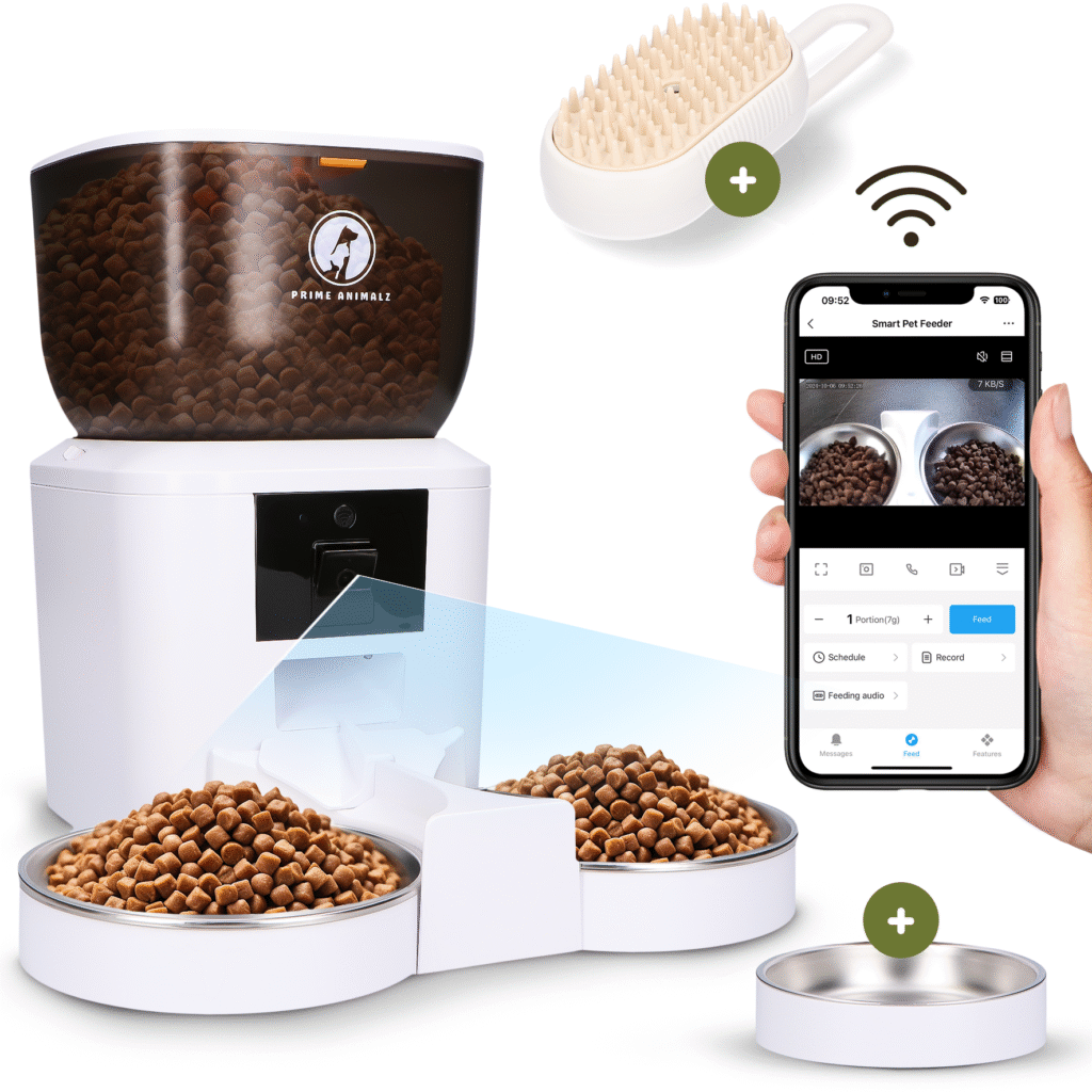 Prime AnimalZ Automatische Voerbak F400DCCWT Wit – Premium 4L met Camera en App