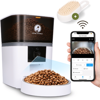 Prime AnimalZ automatische voerbak wit F400ECAWT met camera en app bediening