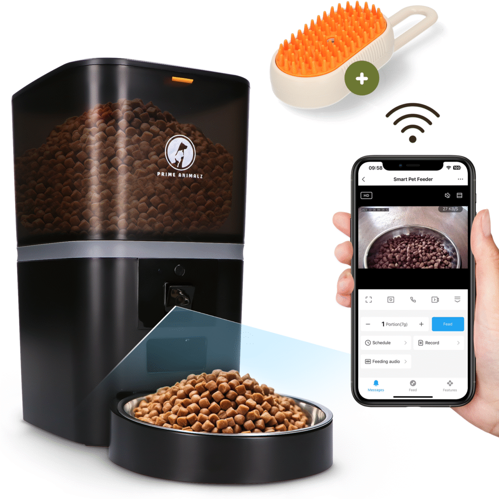 Prime AnimalZ automatische voerbak zwart F600ECAZW met camera en app bediening