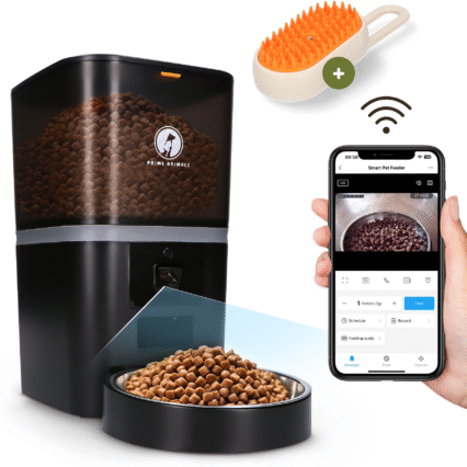 Prime AnimalZ automatische voerbak zwart F600ECAZW met camera en app bediening